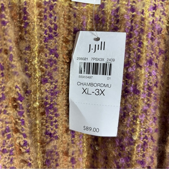 J. Jill Poncho Shawl Fringe Open Front Size XL-3X - Picture 5 of 6